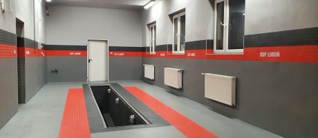 OSP Luboń modernizacja garażu posadzka PVC OSP Luboń modernizacja garażu posadzka PVC